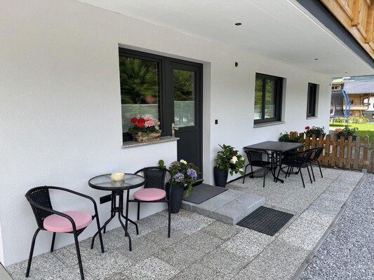 Terrasse der Ferienwohnung