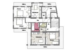 Grundriß - Almrose mit Einzelzimmer