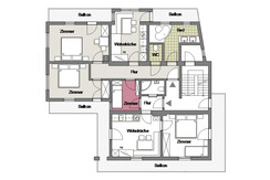 Grundriß- Buschwindröschen mit Einzelzimmer